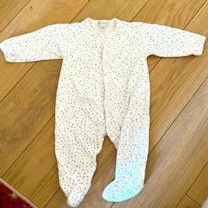 Kissy Kissy blue and white star footy pajamas